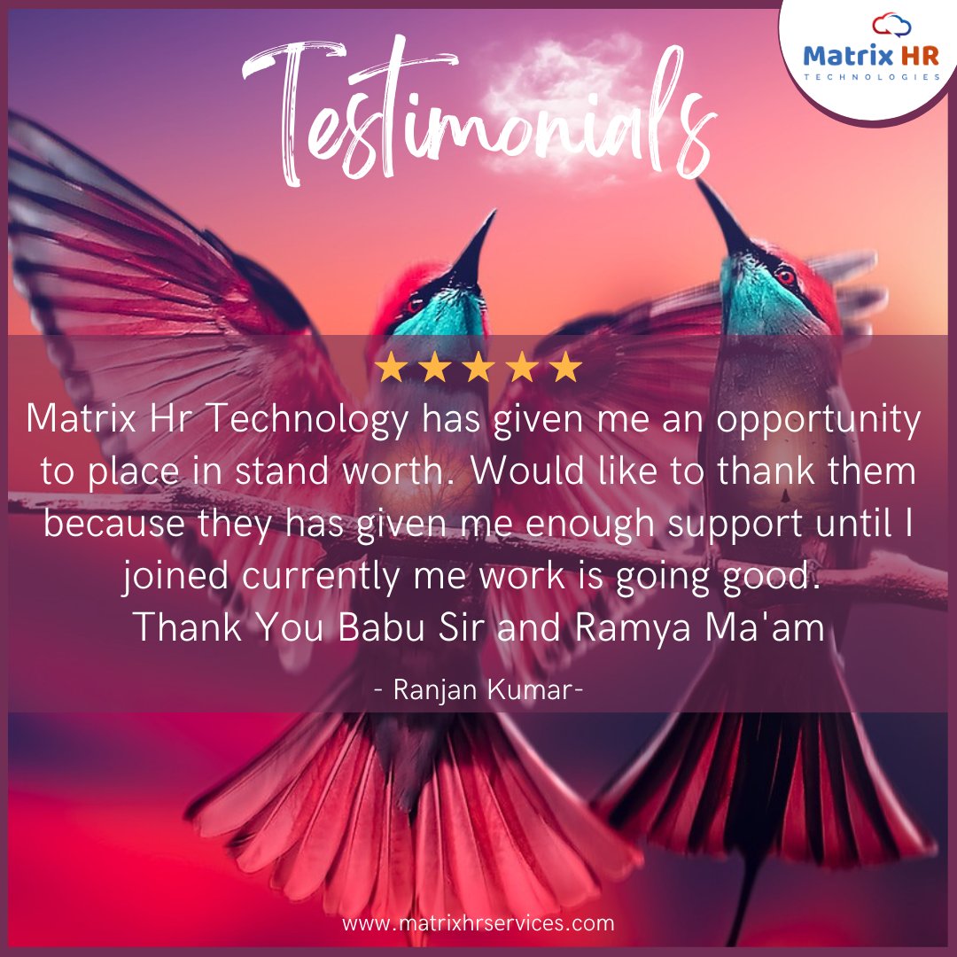 MatrixHRService's tweet photo. Matrix HR Technologies Pvt Ltd
#happycandidate

https://t.co/gqukHtjhPK
#matrixhrservices #matrixhrtechnologies #BestHRCompanyinBangalore #BestHRCompanyIndia #humanresourcesmanagement #talentacquisition https://t.co/cwOt0E8ACn