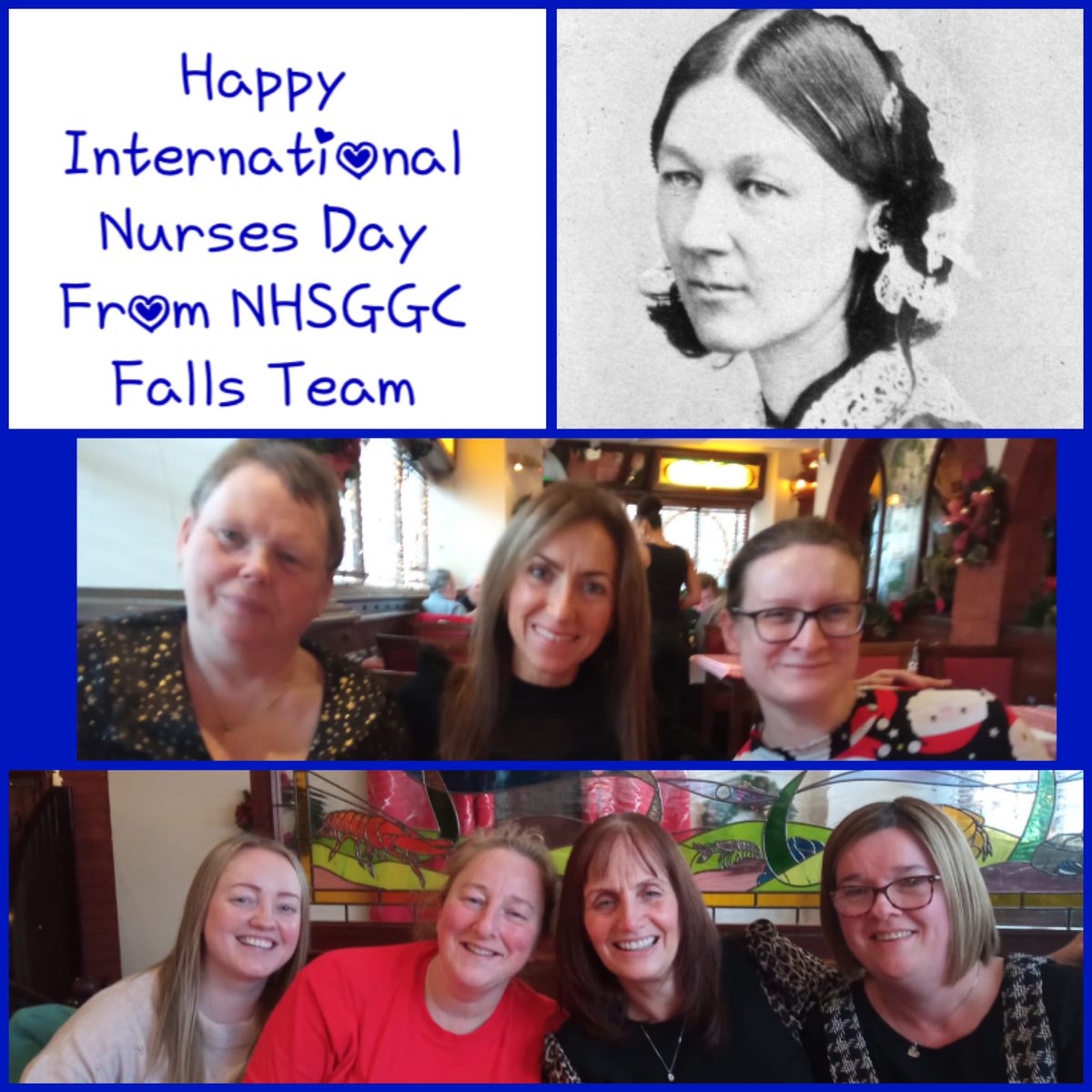 ShonaNYB's tweet photo. Happy International Nurses Day to all our friends &amp; colleagues🎉thank you for working with us &amp; your dedication towards to what we do best💙from @NHSGGC #fallsteam @AlisonP007 @ElMcl14 @Rachell51021559 @LindseyPinzhall @laura_dyane 
#IND2023 #nursesday #happybirthdayflorence https://t.co/bMmABZNRpa