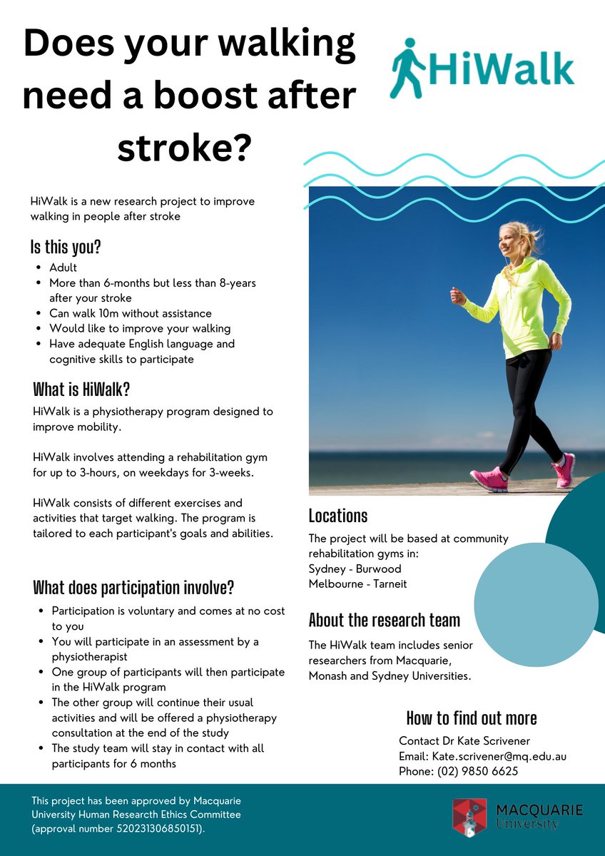 Kate Scrivener (@kscriv2013) on Twitter photo The HiWalk trial is now recruiting in Sydney and Melbourne!! Please share. <a href="/CathDean4/">Catherine Dean (she/her)</a> <a href="/NatashaLannin/">Dr Natasha Lannin</a> The HiWalk trial is now recruiting in Sydney and Melbourne!! Please share. <a href="/CathDean4/">Catherine Dean (she/her)</a> <a href="/NatashaLannin/">Dr Natasha Lannin</a>