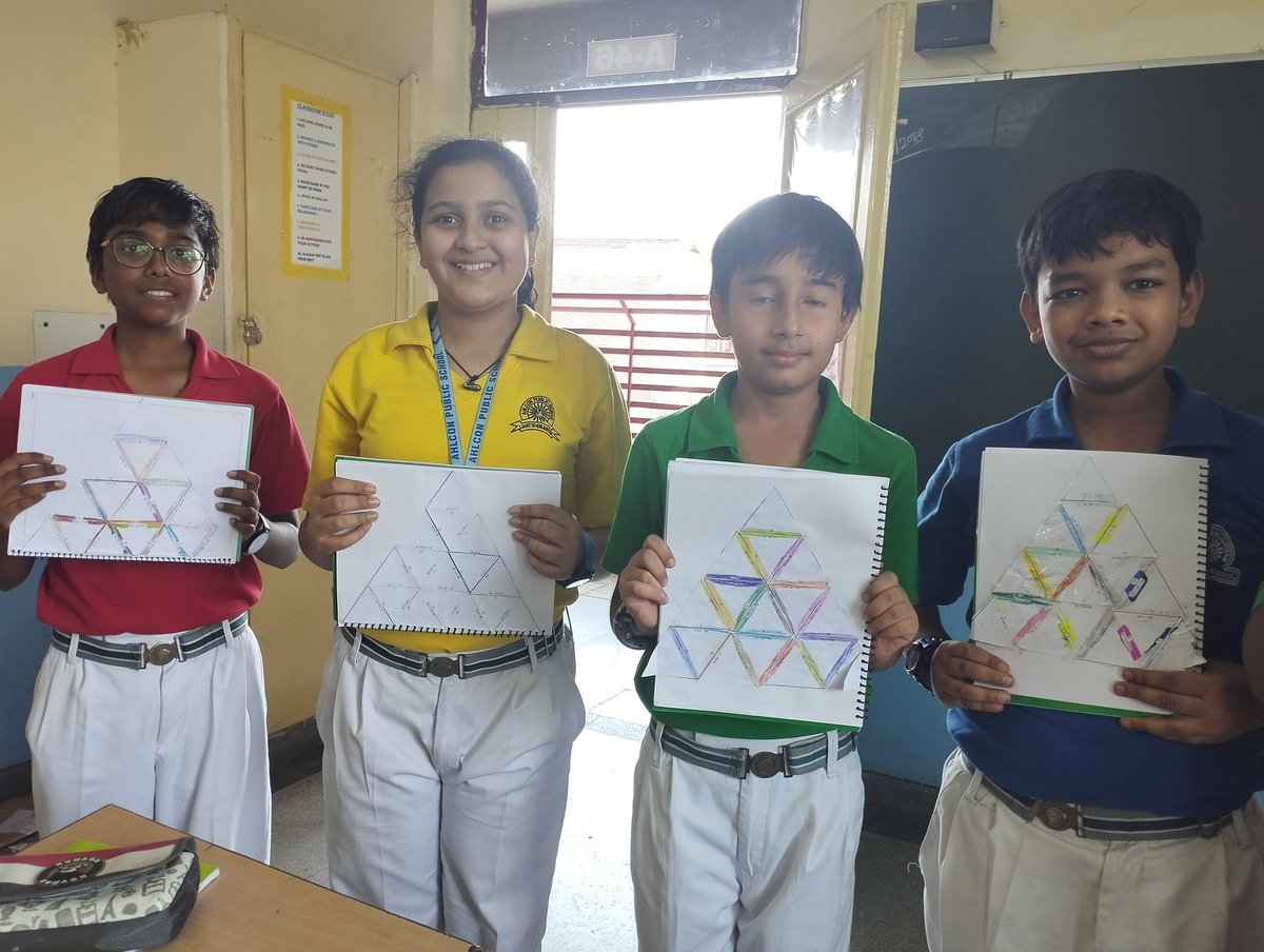 apsmridula's tweet photo. Students of 7F enjoyed solving the challenging Tarsia puzzle. The activity helps develop spatial skills also. Their smiles testify the sense of achievement. # Ahlcon @Ahlconpublic1 @ashokkp @aarathik007 @MamthaSays @PublicAhlcon @seemasoniaps https://t.co/PRdoxF9USr