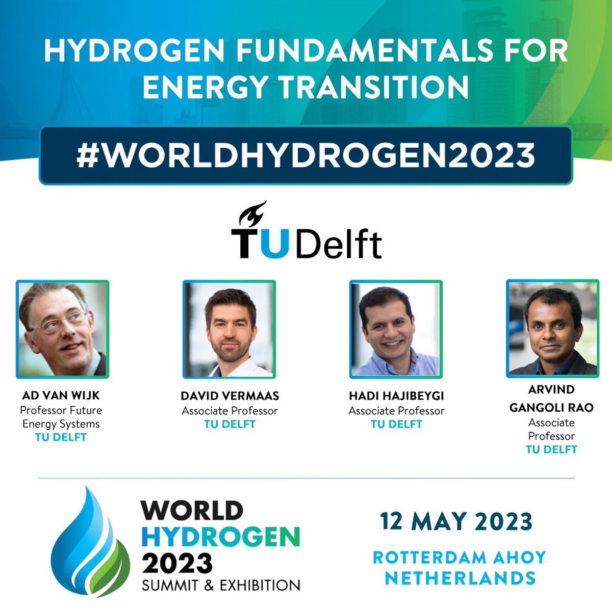 On my way to @HydrogenFSummit to give a master class on #underground #hydrogen #storage science & tech with @advanwijk David & Arvind. @DelftStorage @TUDelft_CT