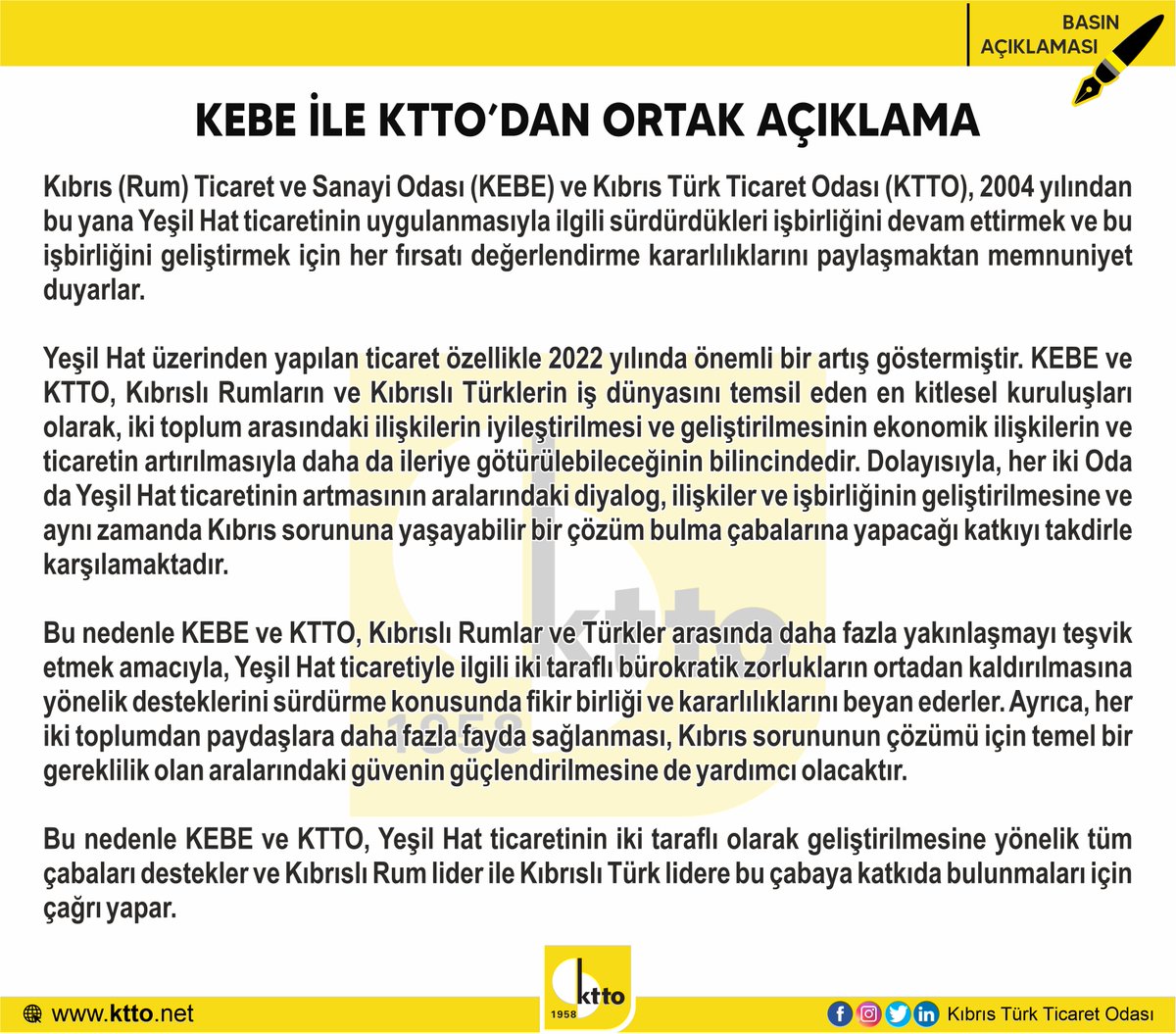 KEBE İLE KTTO’DAN ORTAK AÇIKLAMA

#ktto #ktto_tccc