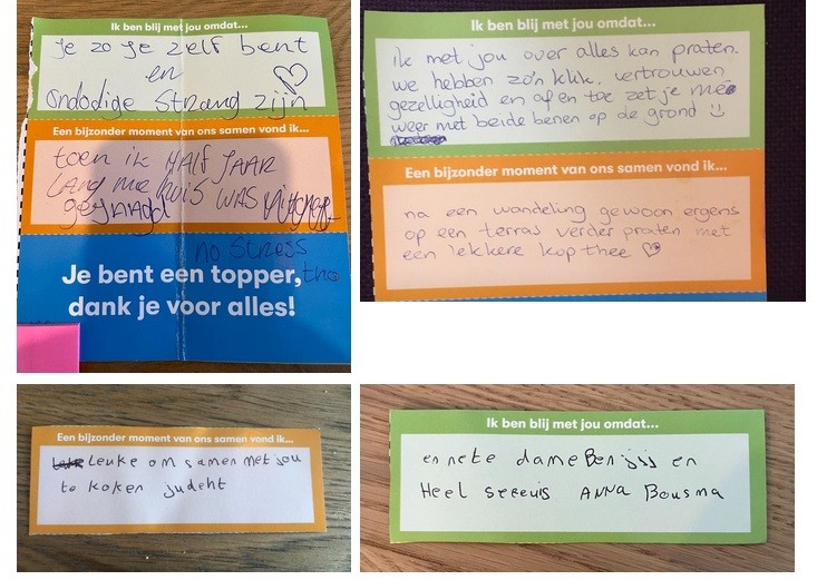 Het is vandaag een bijzondere Dag van de Zorg bij Leviaan. Cliënten krijgen  de gelegenheid hun begeleider te bedanken met deze kaartjes. De eerste kaartjes zijn al binnen en er volgen vast nog veel meer 😀