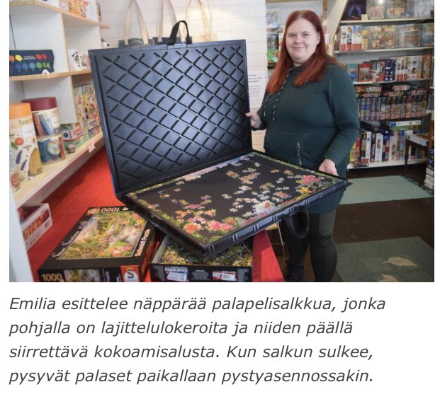 ElorantaT's tweet photo. Ups, Hesarin juttuun ei noussutkaan kuvaa 🤔  Tässä linkki @hsfi  juttuun: https://t.co/v13M951Lsy #palapelikauppa #helsinki #malmi https://t.co/GpGtF8uarE