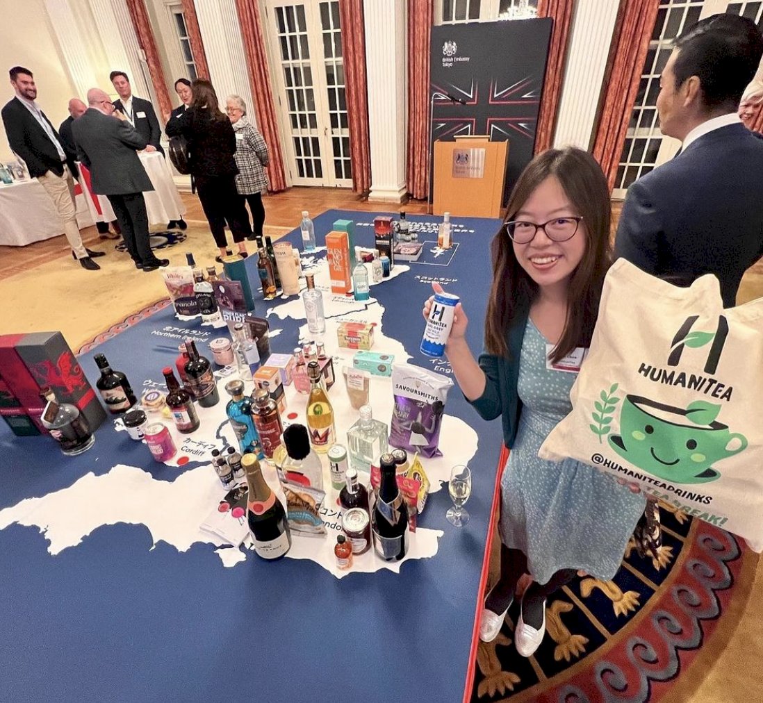 Great to see this photo of #ialso100 Tina Chen, founder of @HumaniTeaDrinks, when she went on a trade mission with UK Trade Department for Business and Trade to Japan to exhibit at FOODEX, an international food and beverage exhibition. We can't wait to hear how it went!