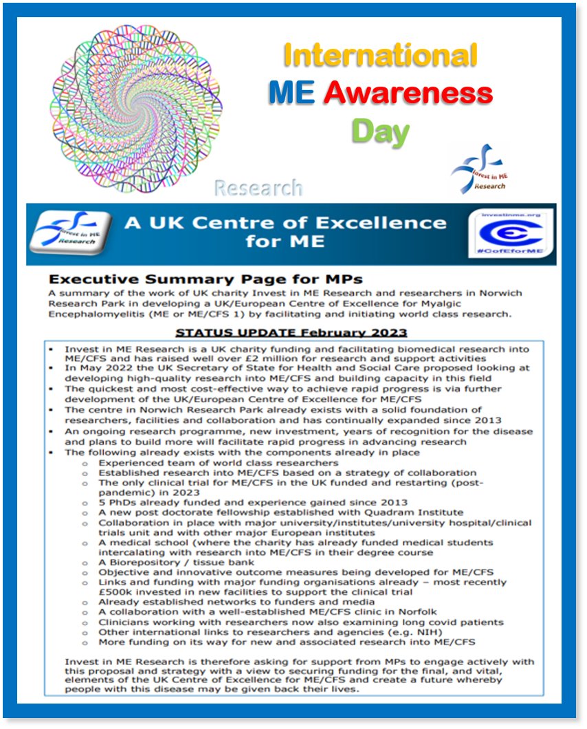 Invest_in_ME's tweet photo. A Centre of Excellence for ME
Executive Summary for #MPs 
#InternationalMEawarenessDay
#ChangethePace 
https://t.co/PmokzkzdzR
#mecfs #research #CofEforME @CofEforME #BRMEC12 #IIMEC15 #InvestinMEresearch https://t.co/uUQqVMoZLC