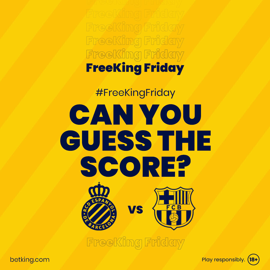 BetKingNG's tweet photo. Get out your crystal balls for the Catalan Derby.
Predict the scores of Espanyol vs Barcelona & stand the chance to win N1000.
State your prediction and include your User ID.
Include the hashtag #FreeKingFriday.
Entries end at 6 pm, 14/5/23.
No multiple entries are allowed. https://t.co/TVEiHihooK