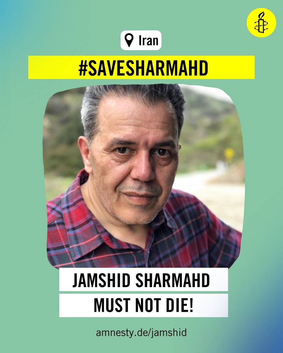 Amnesty International Vlaanderen (@amnestyvl) on Twitter photo Iran's authorities must immediately quash the unjust conviction & death sentence of dissident German national Jamshid Sharmahd, who was sentenced to death following a grossly unfair sham trial. <a href="/khamenei_ir/">Khamenei.ir</a> must immediately release him. #SaveSharmahd #JamshidSharmahd Iran's authorities must immediately quash the unjust conviction & death sentence of dissident German national Jamshid Sharmahd, who was sentenced to death following a grossly unfair sham trial. <a href="/khamenei_ir/">Khamenei.ir</a> must immediately release him. #SaveSharmahd #JamshidSharmahd