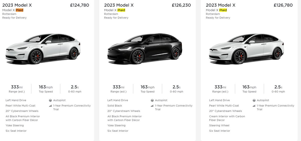 Beatdox1's tweet image. LHD #Modelxplaid Model X Plaid lowest price in the UK in inventory from £124,780