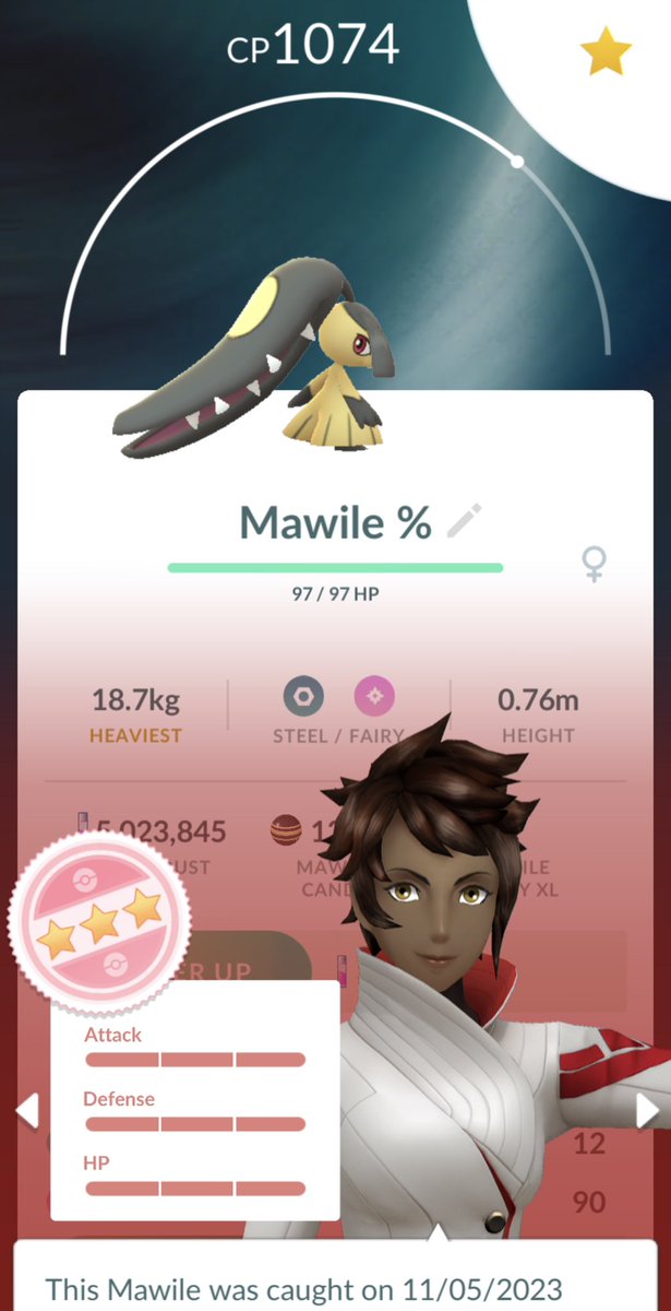 Joeeeyyy_13's tweet photo. 2 hundos yesterday! Tapu fini in a raid and Mawile in the wild! Stoked for when mega Mawile is released! #PokemonGo #PokemonGOApp #Pokemon #TapuFini #Mawile #Hundo #PerfectIV #PoGoUK #PokemonGoUK #LetsGO #PokemonGORaids https://t.co/bfzQ3uauGI