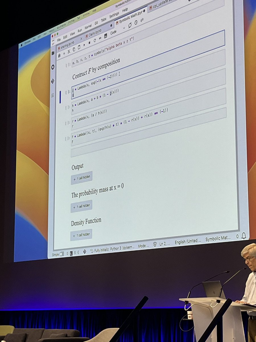 JupyterCon's tweet image. Hand drawn, and live demo. using @SymPy easier than typing TeX ! And we can now derivate, or integrate with @numpy_team