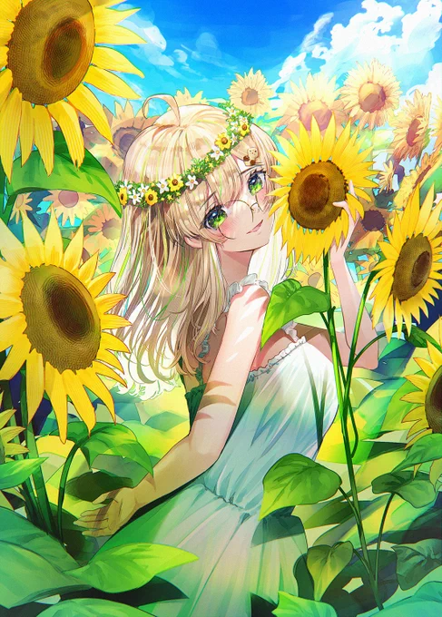ひまわりの似合う少女  #オリジナル