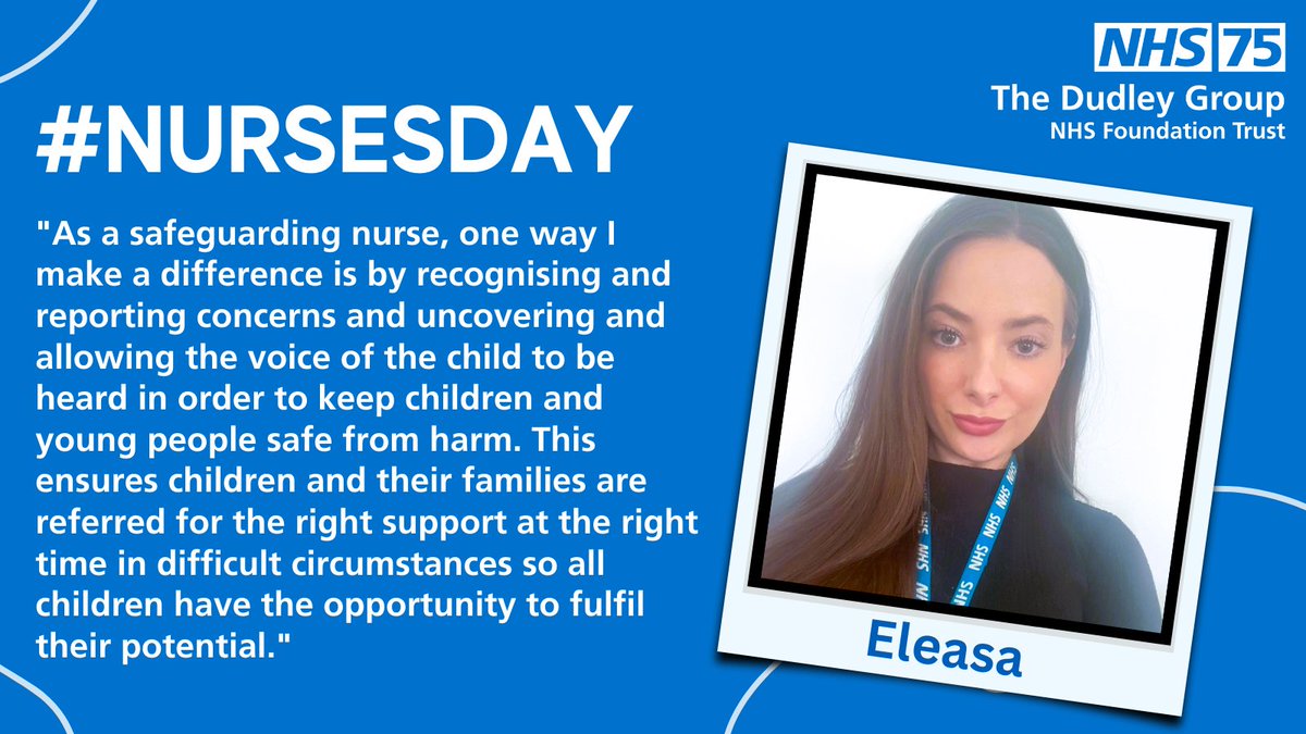 DudleyGroupNHS's tweet photo. Eleasa tells us the important ways she makes a difference as a safeguarding nurse on #NursesDay. @NHSMidlands @NHSinBlkCountry #IND23 https://t.co/LN0eEl19Ut