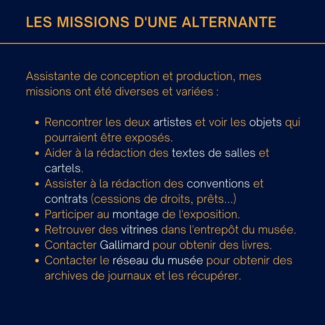 mpe_p3's tweet photo. 👉Cette semaine, focus sur deux projets menés en alternance  !

👀Madeleine, en alternance au Musée de l’Homme de Paris, est assistante de conception et production pour l’exposition Plantu-Reza : regards croisés. Petit tour d’horizon de ses missions ! https://t.co/tXUt19pPFd