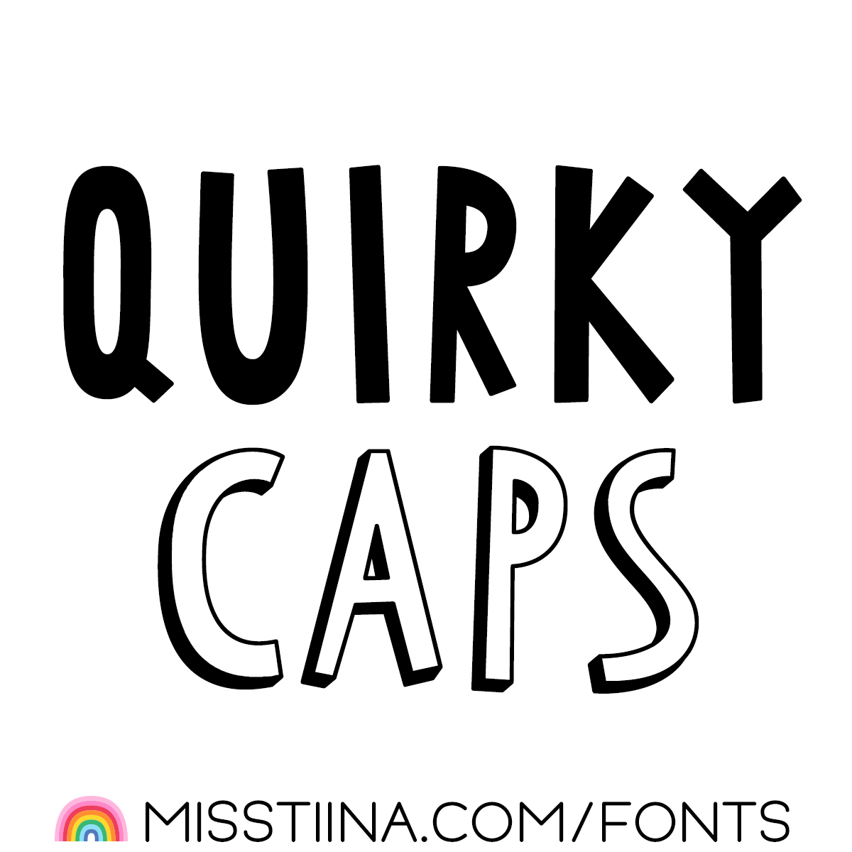 misstiinadotcom's tweet photo. Quirky Caps is a tall and quirky caps only font in 4 styles - perfect for titles!

This font was included in Free Font Friday - FREE fonts delivered to your inbox before they go live on the site!

FREE for Personal Use - $5.00
#display #freefontfriday

https://t.co/7vg79H9qSu https://t.co/8zbq4fpbHu