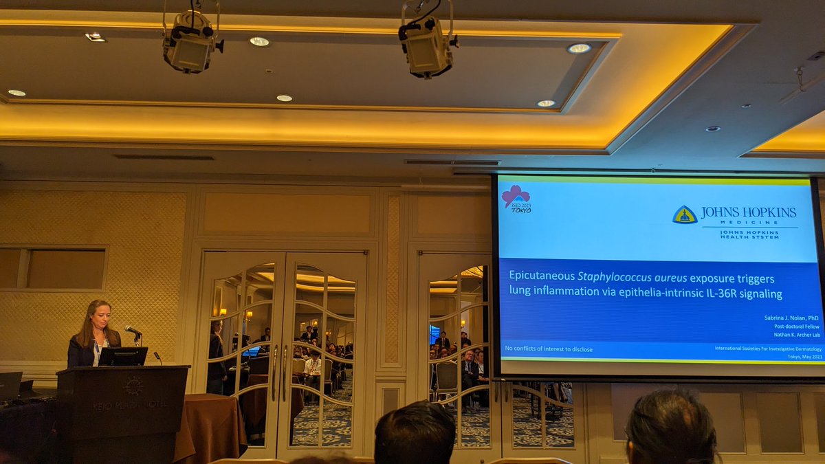ArcherLab's tweet photo. Congrats to @sabostars for a great talk on a new potential mechanism for the atopic march at #ISID2023Tokyo representing @HopkinsMedicine @HopkinsDerm. https://t.co/MRiEX4KcIU