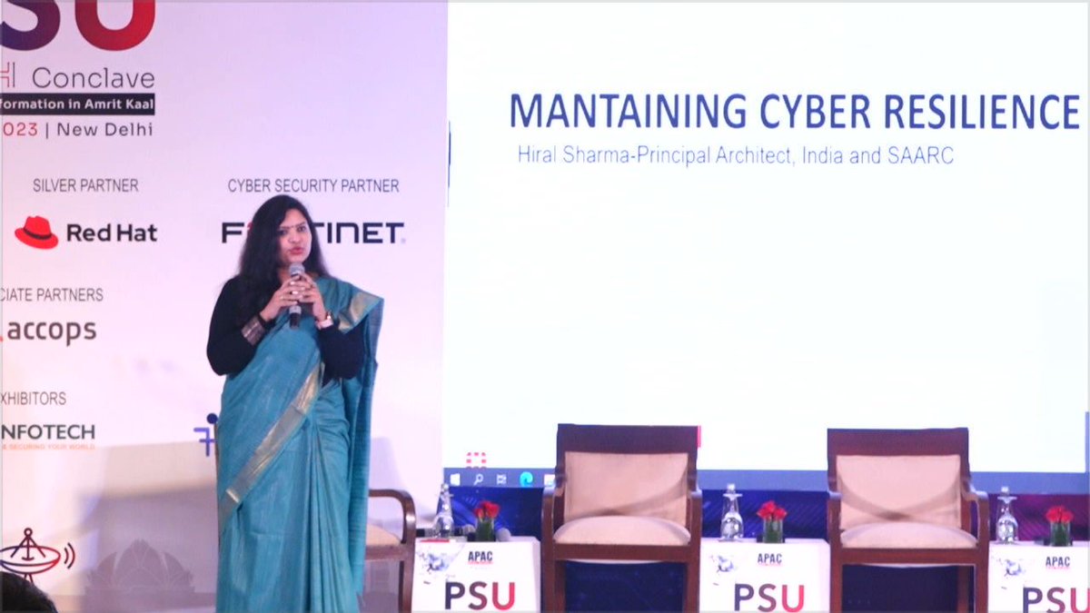 Apacnewsnetwork's tweet photo. IT infrastructure attacks are getting worse in petroleum, nuclear or oil plants as well as in metros. - Hiral Sharma, Principal Architect - India & SAARC, @Fortinet at the APAC 2nd PSU Tech Conclave in New Delhi.
#APACPSU #PSUTech #Innovation #AI #DigitalTransformation #IT https://t.co/JQrwxX1vRT