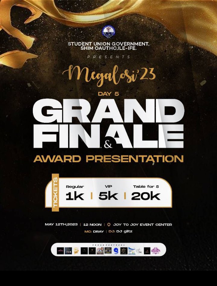 shimoauthc's tweet photo. Day 5 Megalosi : Grand finale and award presentation. Don't miss it 
It's going to be lit. 🎇 #Shimoauthc https://t.co/7vhUHAOsqT