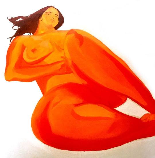 Malvac Chau - dimensions 40” x 20” Daydreamer I just can to say you goodbye . . . . #oilpainting #orange #yellow #nude #photography #art #eroticart #canvas #arte #art #ecu #malvac #uio #Quito Tributo al arte ecuatoriano