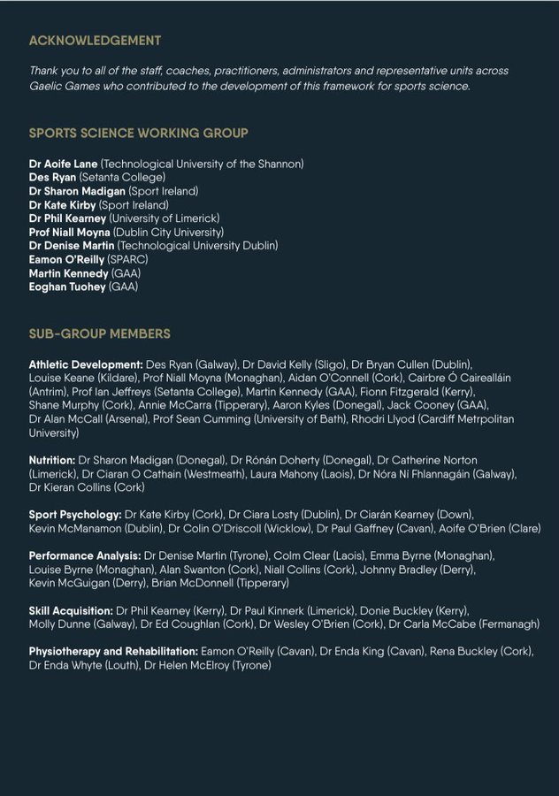Very proud to have been part of this team led by the amazing <a href="/aoifemlane/">Aoife Lane</a> 
Huge thanks to the PA working group <a href="/ClearColm/">Colm Clear</a> @JohnnyBrad1ey <a href="/byrneemma13/">Emma Byrne</a> <a href="/louise_byrne13/">Louise Byrne</a> <a href="/sixtwofourtwo/">brian mcdonnell</a> <a href="/sportanalysis83/">Find Your Edge / Kevin McGuigan</a> <a href="/niallcollins/">Niall Collins</a> <a href="/aswano23/">Alan Swanton</a> 
<a href="/gaalearning/">Tobar - Gaelic Games Learning</a> <a href="/LadiesFootball/">Ladies Football</a> <a href="/OfficialCamogie/">The Camogie Association</a>