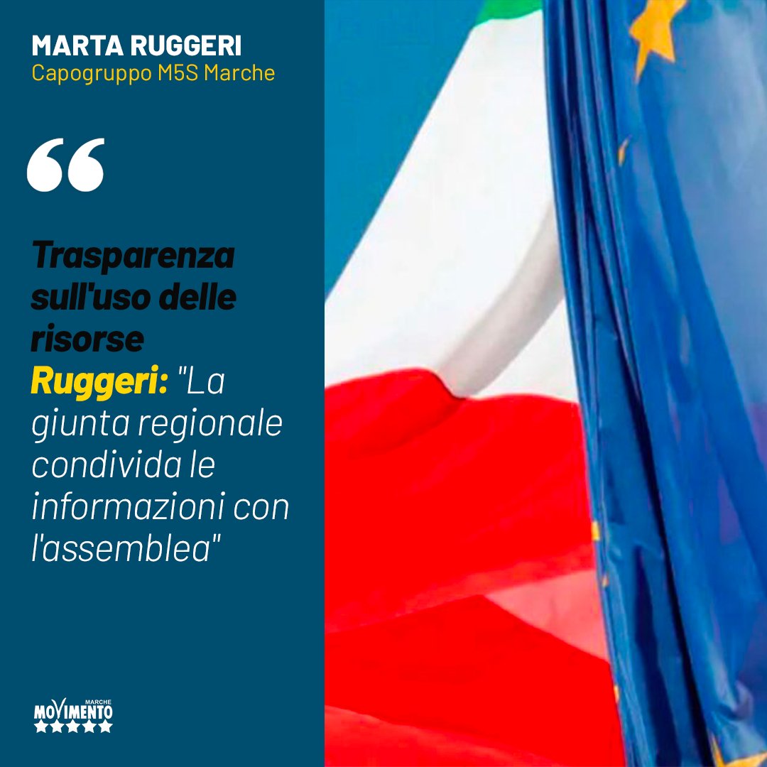marta_ruggeri's tweet photo. Interrogazione di M5S sul Pnrr
Trasparenza sull'uso delle risorse
Ruggeri: "La giunta regionale condivida le informazioni con l'assemblea"
Trasparenza sulle risorse dal Pnrr: la giunta regionale deve condividere con l'assemblea legislativa tutte le informazioni sul loro utilizzo. https://t.co/ld1NFTGEUE