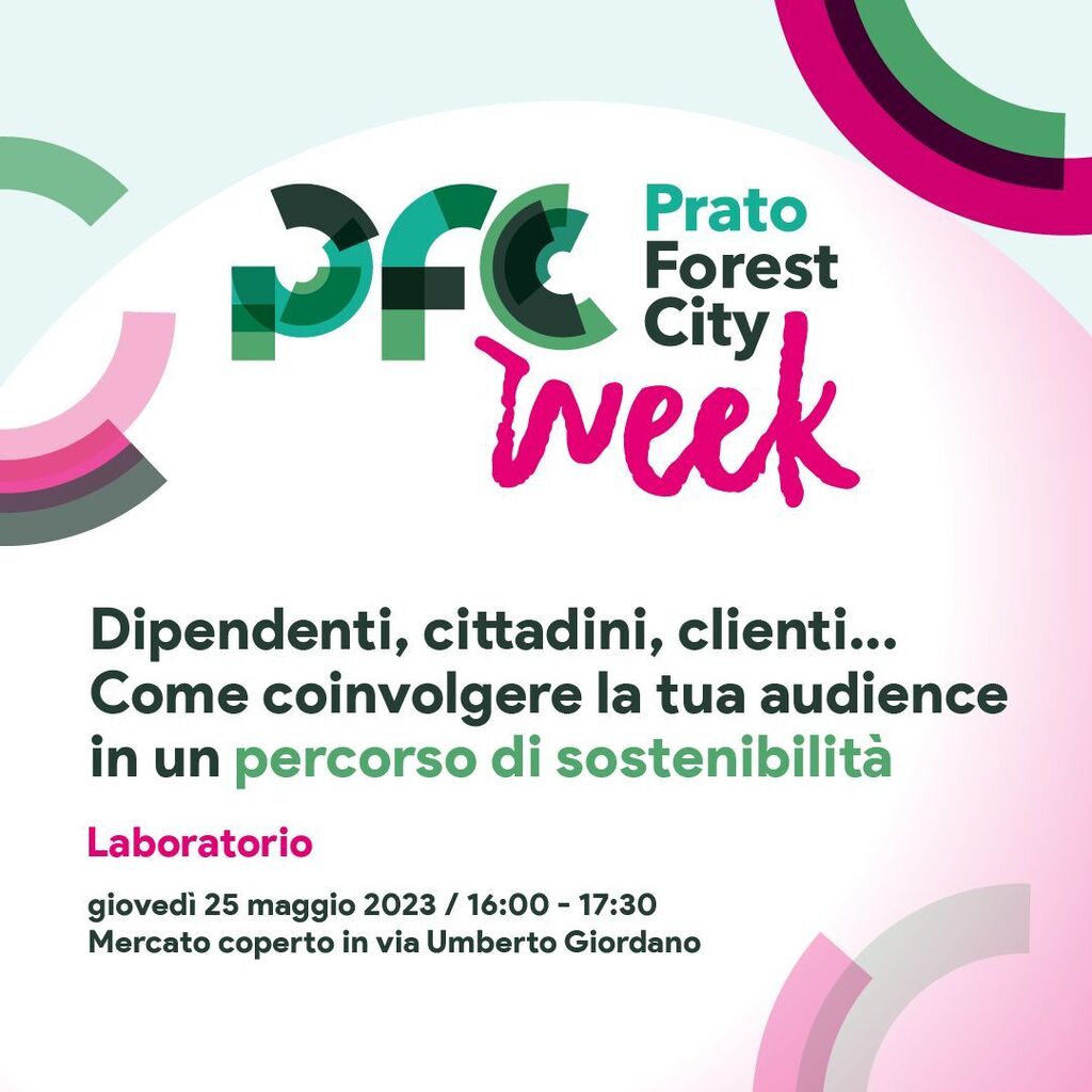 🌱"Dipendenti, cittadini, clienti... come coinvolgere la tua audience in un percorso di sostenibilità" - Laboratorio a cura di @greenapesjungle 
📅Giovedì 25 maggio 2023 / 16.00-17.30
📍Mercato coperto, via Umberto Giordano - #Prato

Il coinvolgimento a… instagr.am/p/CsI8WQgoIjN/