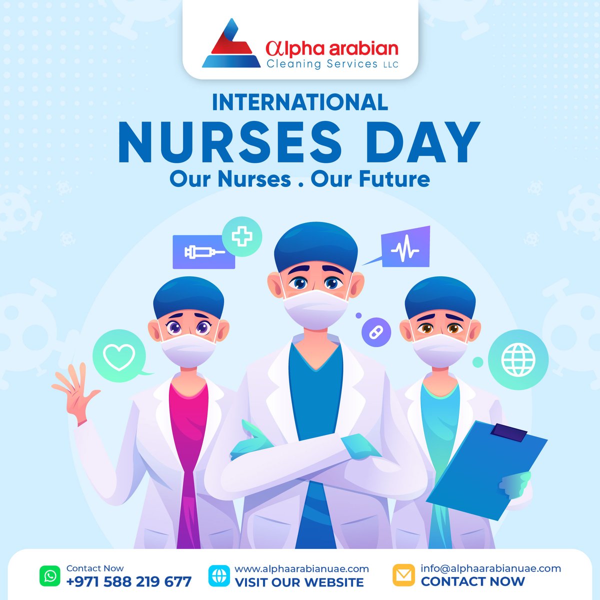AlfaArabian's tweet image. Nurses, the guardian angels of healthcare make a difference every day.  
#internationalnursesday2023 #InternationalNursesDay #organicpestcontrol #pestcontroldubai #pestcontrol #pestcontrolservice #pestcontrolcompany #alphaarabian #uae #pestcontrolspecialistsdubai