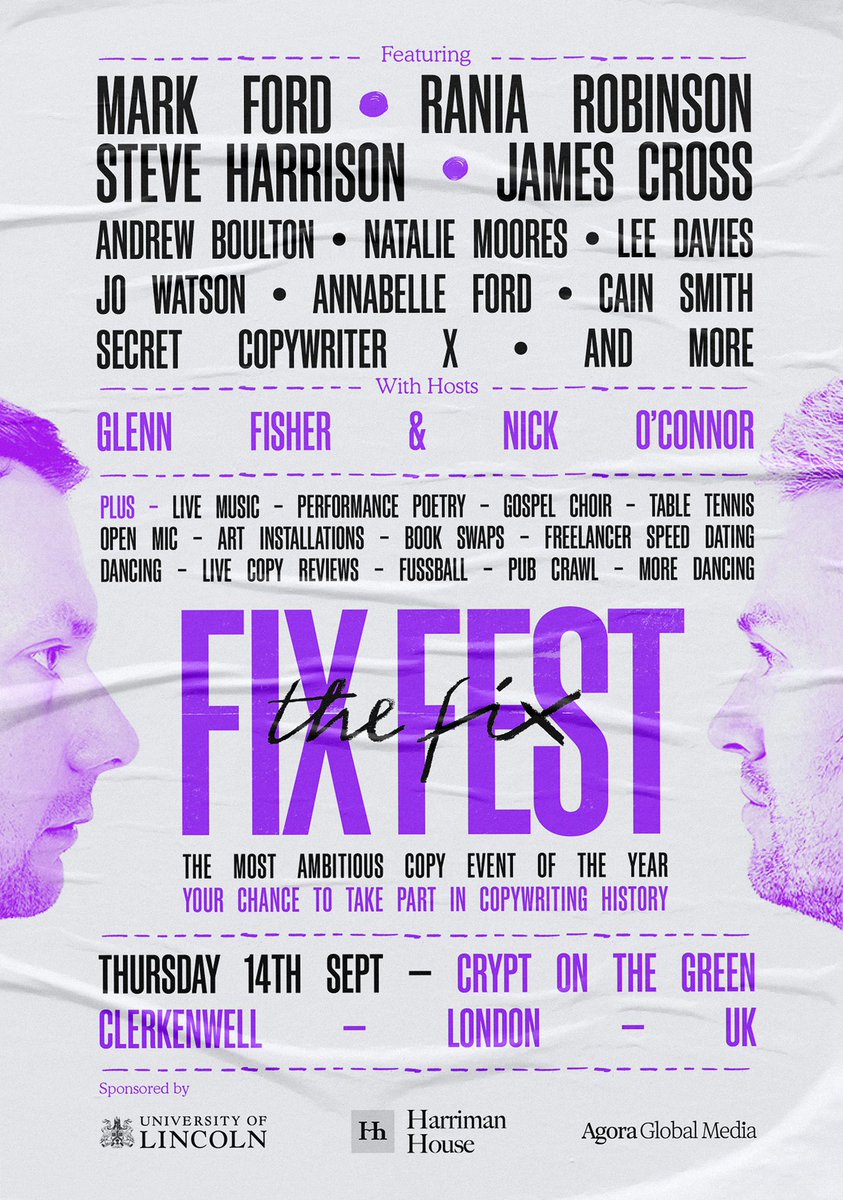 allgoodcopy's tweet photo. If you’re a copywriter…if you need a copywriter…or if you just love copywriting and want to learn more about how it works—please make sure you get a ticket for Fix Fest before they all go. There aren’t many left. The link is here: https://t.co/XQ5LBz3VOB 🙂⭐️🎉 https://t.co/oXx4arQHEG