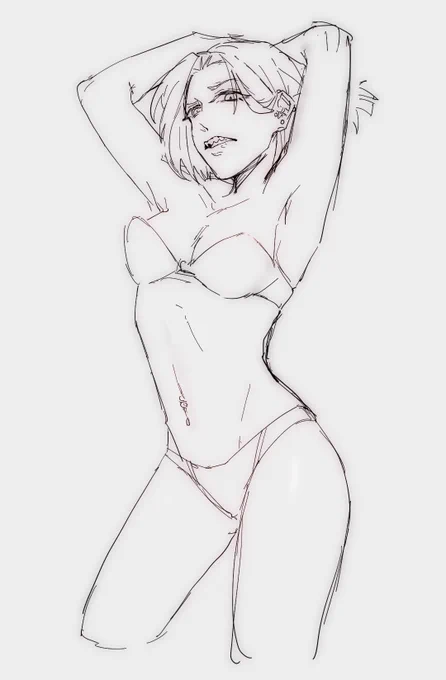 เมื่อคืนยังคึกอยู่เลยรับรีเควสออริเพื่อนมาแลกค่าขนม ปกติไม่ค่อยได้วาดบอดี้สาวๆ ไม่ค่อยแม่นด้วยแต่ชอบภาพเซ็ตนี้อยุ่นะ