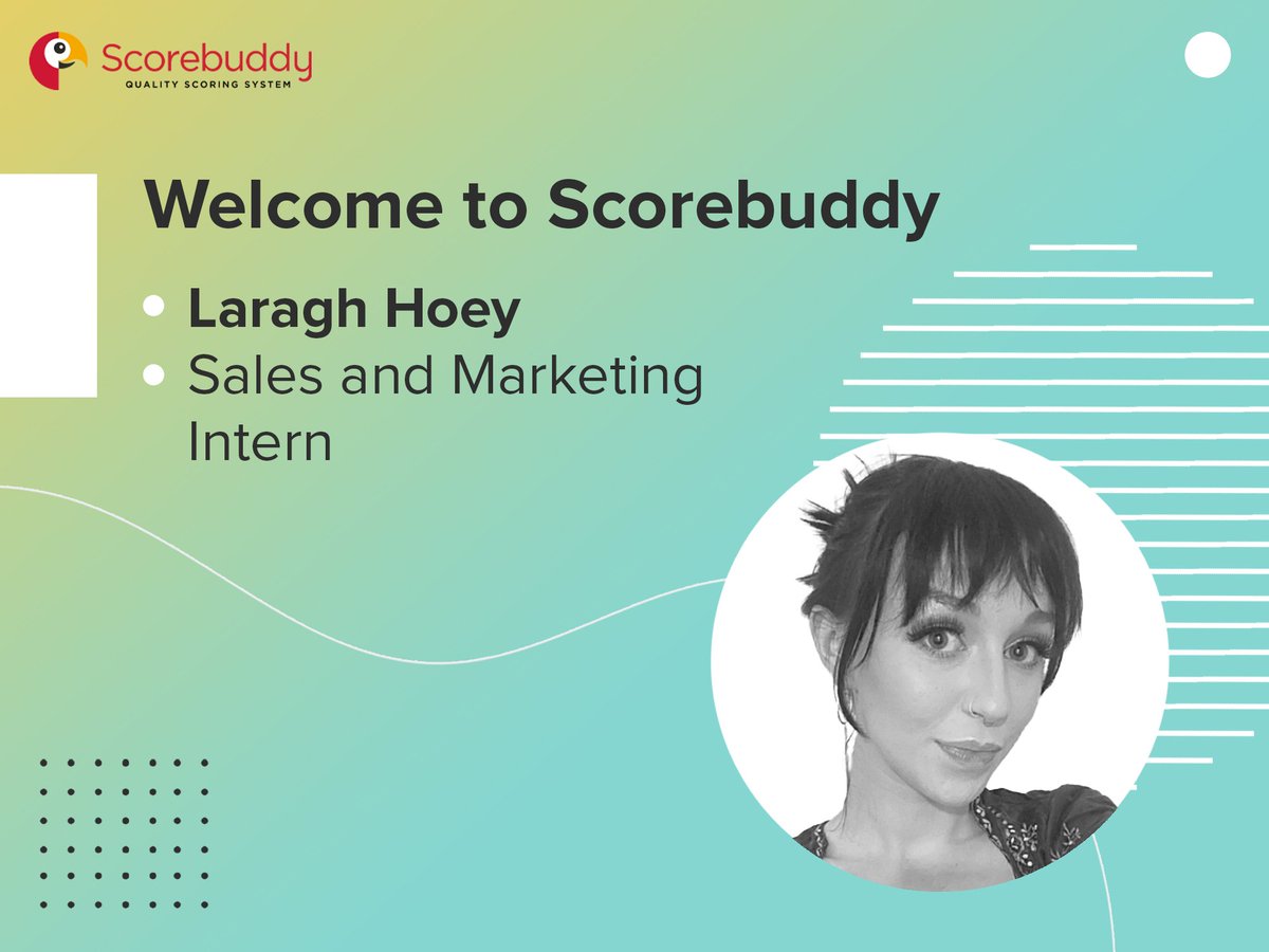 RT score_buddy "Join us in welcoming our new Sales and Marketing Representative, Laragh Hoey, to the Scorebuddy team. 👏

#newhire #welcome #team #employeeappreciation #sales #marketing "