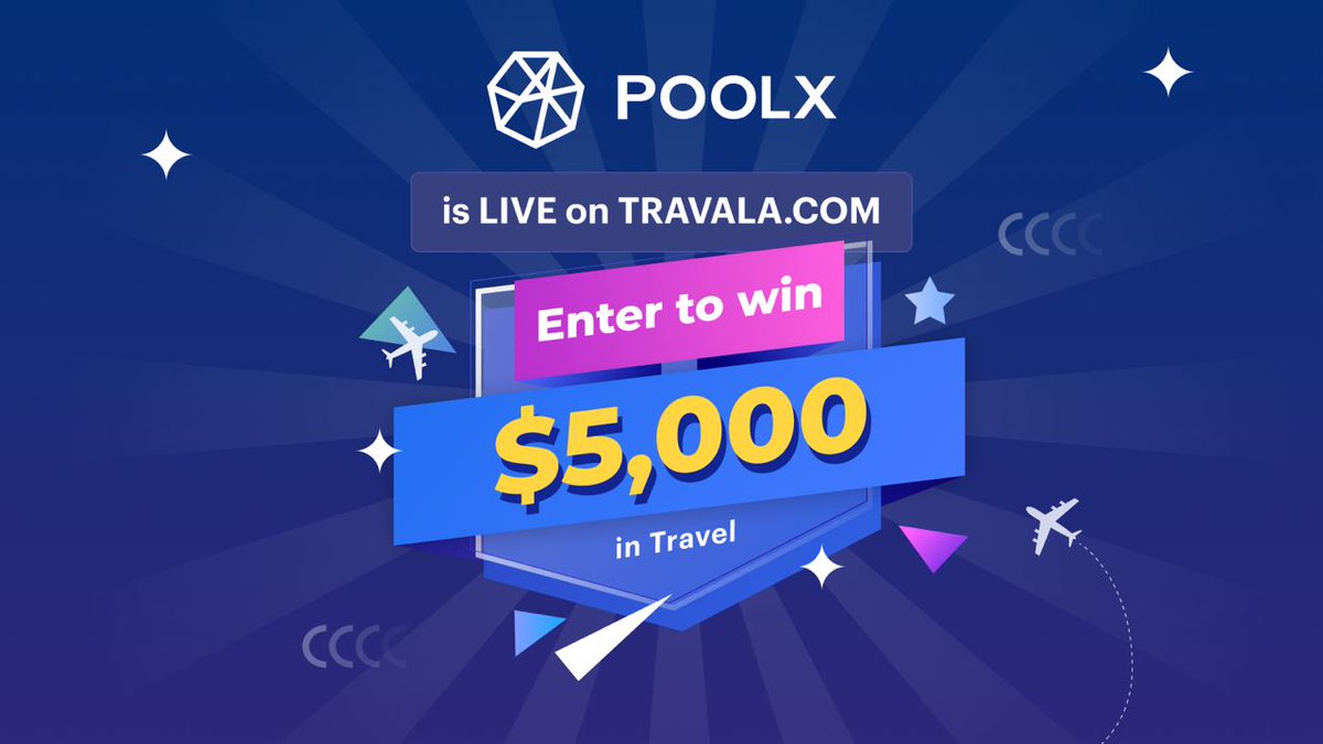travalacom's tweet photo. We're excited to announce the integration of $POOLX on Travala!🎉  

To celebrate, we've partnered with @Poolz__ for an incredible $5,000 #Giveaway!🔥  

How to enter:  
1️⃣ Follow @travalacom &amp; @Poolz__ 
2️⃣❤️&amp; RT
3️⃣ Tag 3🧑‍🤝‍🧑you'd like to travel with!

Details below 👇 https://t.co/kiNMXPDfJM