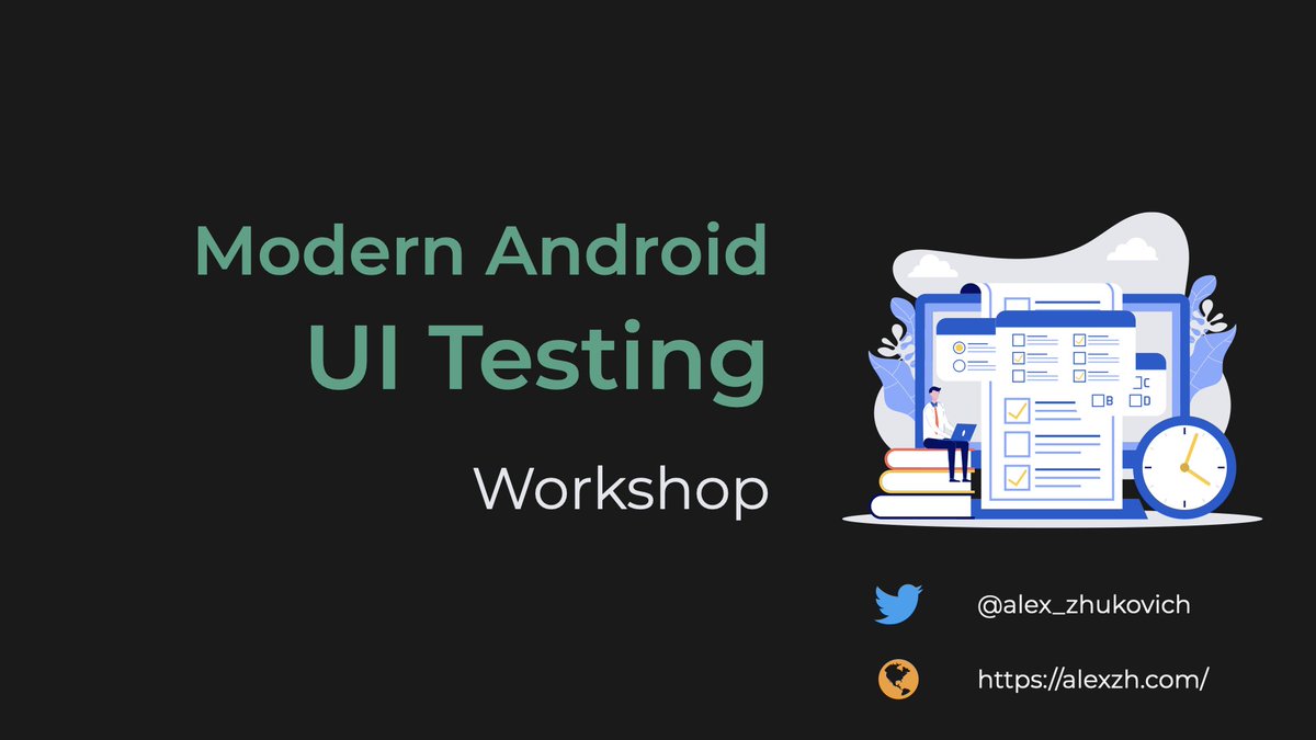 Alex_Zhukovich's tweet image. Two days ago, I had a full day workshop at @AppdevconNL conference about "Modern Android UI Testing".
Thank you everyone who joined to the workshop.
🔽 Slides and repo with tasks and solutions.
#AndroidDev #AndroidTesting #AppDevCon #UiTesting