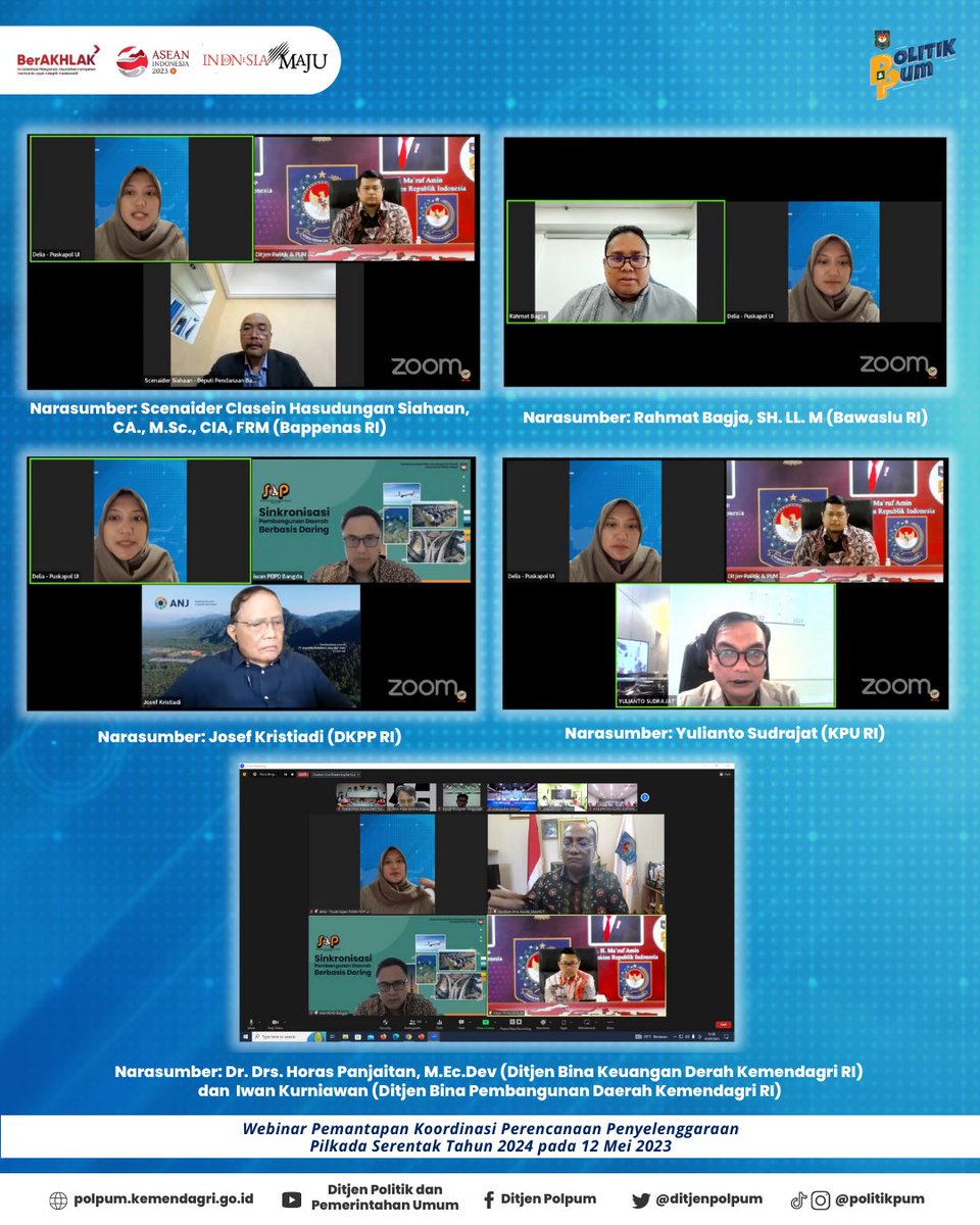 ditjenpolpum's tweet photo. Sobat Politik Ditjen Politik dan PUM Kemendagri menggelar Webinar Mingguan “Pemantapan Koordinasi Perencanaan Penyelenggaraan Pilkada Serentak Tahun 2024” 
 Webinar dapat disimak secara eksklusif dan live di YouTube Ditjen Politik dan Pemerintahan Umum Kemendagri

#akrabpoltik https://t.co/6rVprarN3P