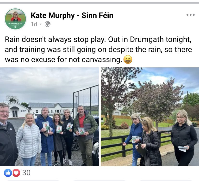 CrotlieveSF's tweet photo. Busy 🐝 Crotlieve SF candidate #KateMurphy out canvassing in Beech Hill, Drumgath with @EnnisSinead @ChrisHazzardSF & helping deliver a ‘Mud Kitchen’ to St Mary’s PS, Barr - Busy, busy, busy!🐝 #WorkingForAll @KateMur08627057 https://t.co/ilxLN2q4Aa