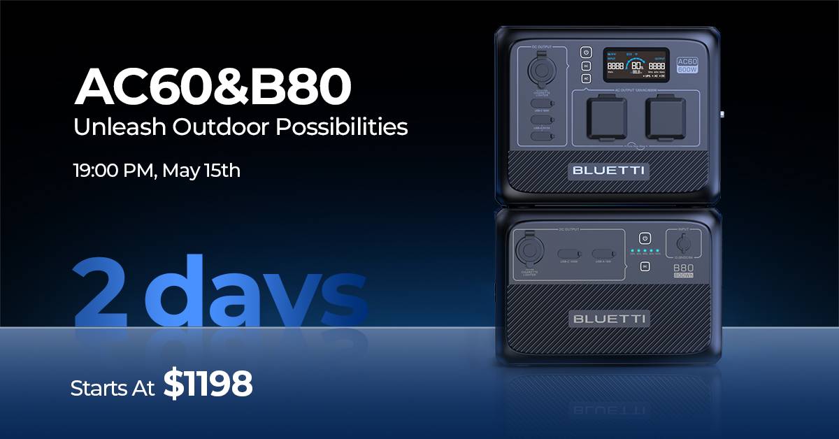 bluetti_inc's tweet image. #2dayscountdown
⏰ Only 2 days until we launch our next generator, the AC60&amp;amp;B80. Get ready for a more flexible, more powerful, and more intelligent power source!🙌

More details: bluettipower.com/pages/ac60
#AC60