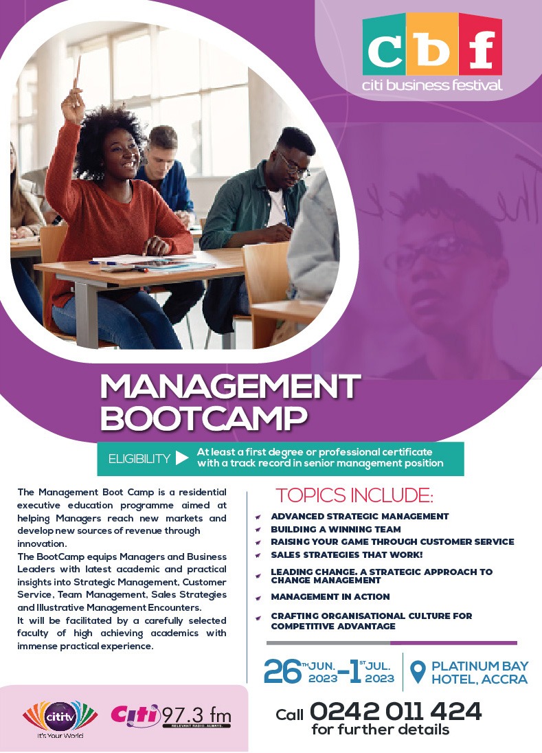 TajudeenGh's tweet image. The Citi Business Festival presents the 2023 Management Bootcamp. Get ready for this executive education programme happening this June. Call 0242 011 424 for more details. Stay tuned to Citi TV and Citi FM for more. 
#ManagementBootcamp