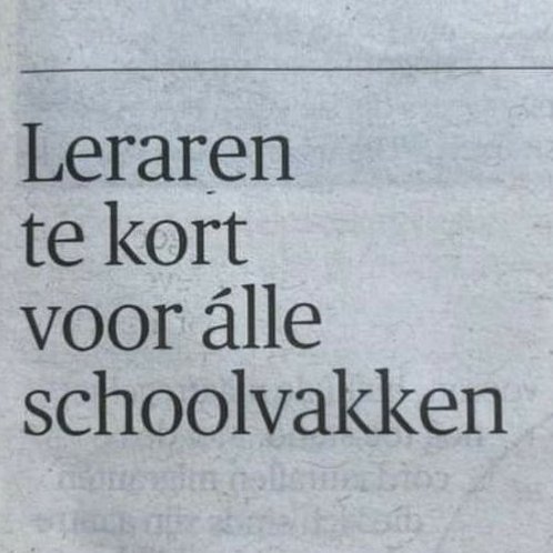 Een nieuw probleem duikt op in het onderwijs. Misschien kan @spatiegebruik het oplossen?