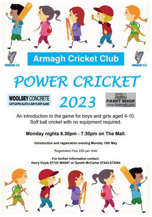 ArmaghCC's tweet photo. Counting down to Mega Mall Mondays and the return of our youth cricket programme at Armagh CC.

We have POWERCricket for the little ones and then the u11s and u13s get back into action. All from 6:30pm this Monday the 15th. Registration from 6:15pm 💙 https://t.co/zK9A7wS0jF