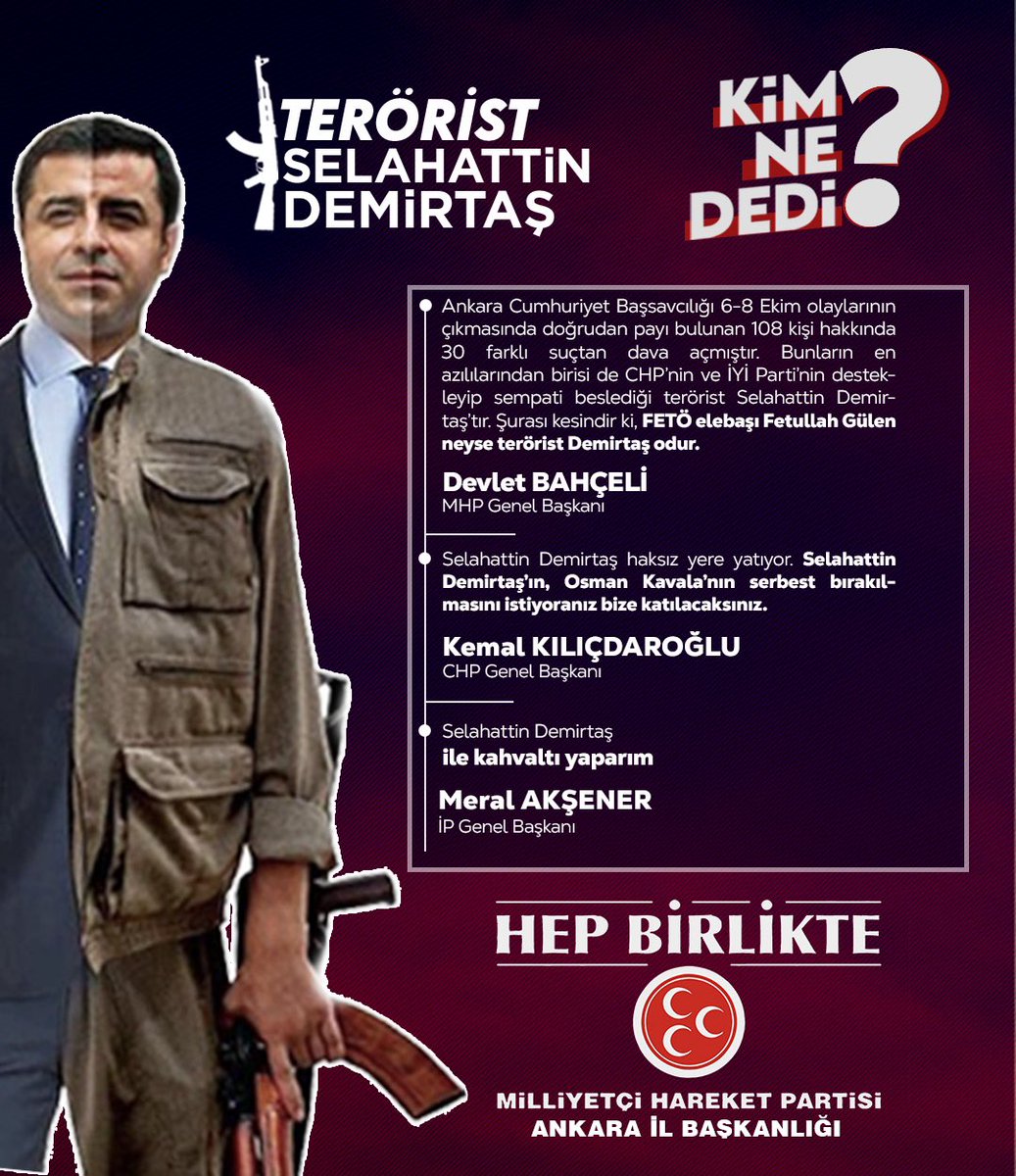 TurgayBastug's tweet photo. Selahattin Demirtaş teröristtir.
Bir Oy Recep Tayyip Erdoğan’a Bir Oy Devlet Bey’e, MHP’ye 🇹🇷
#KimNeDedi? #MHP #DevletBahçeli #Ankara #Cumhurİttifakı https://t.co/bnd4HvkruC