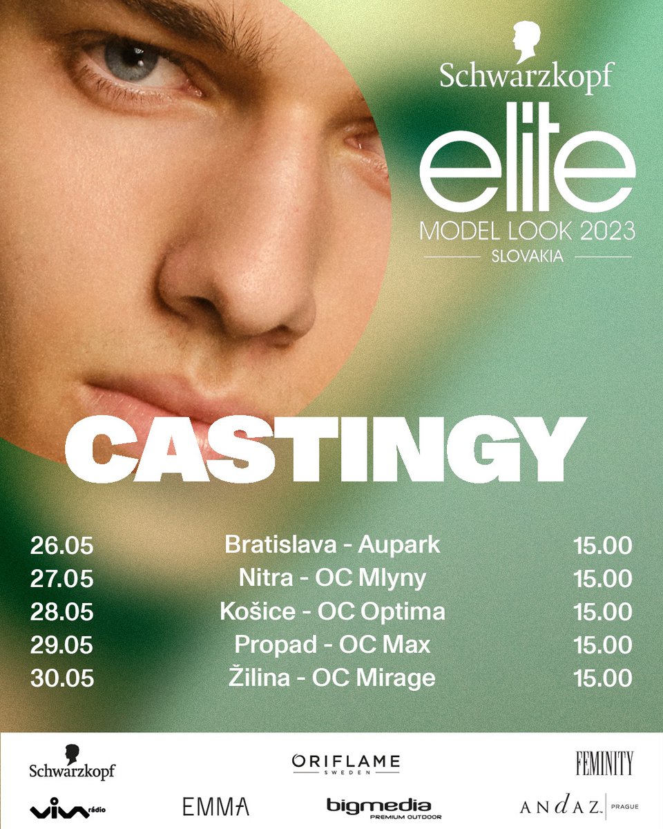 📣 #EliteModelLook castings kick off in #Slovakia on 20th May! ⚔️

26th May - Bratislava - Aupark
27th May - Nitra - OC Mlyny
28th May - Košice - OC Optima
29th May - Poprad - OC Max
30th May - Žilina - OC Mirage
⁠
Please go EliteModelLook.com/Apply to register! ✅⁠