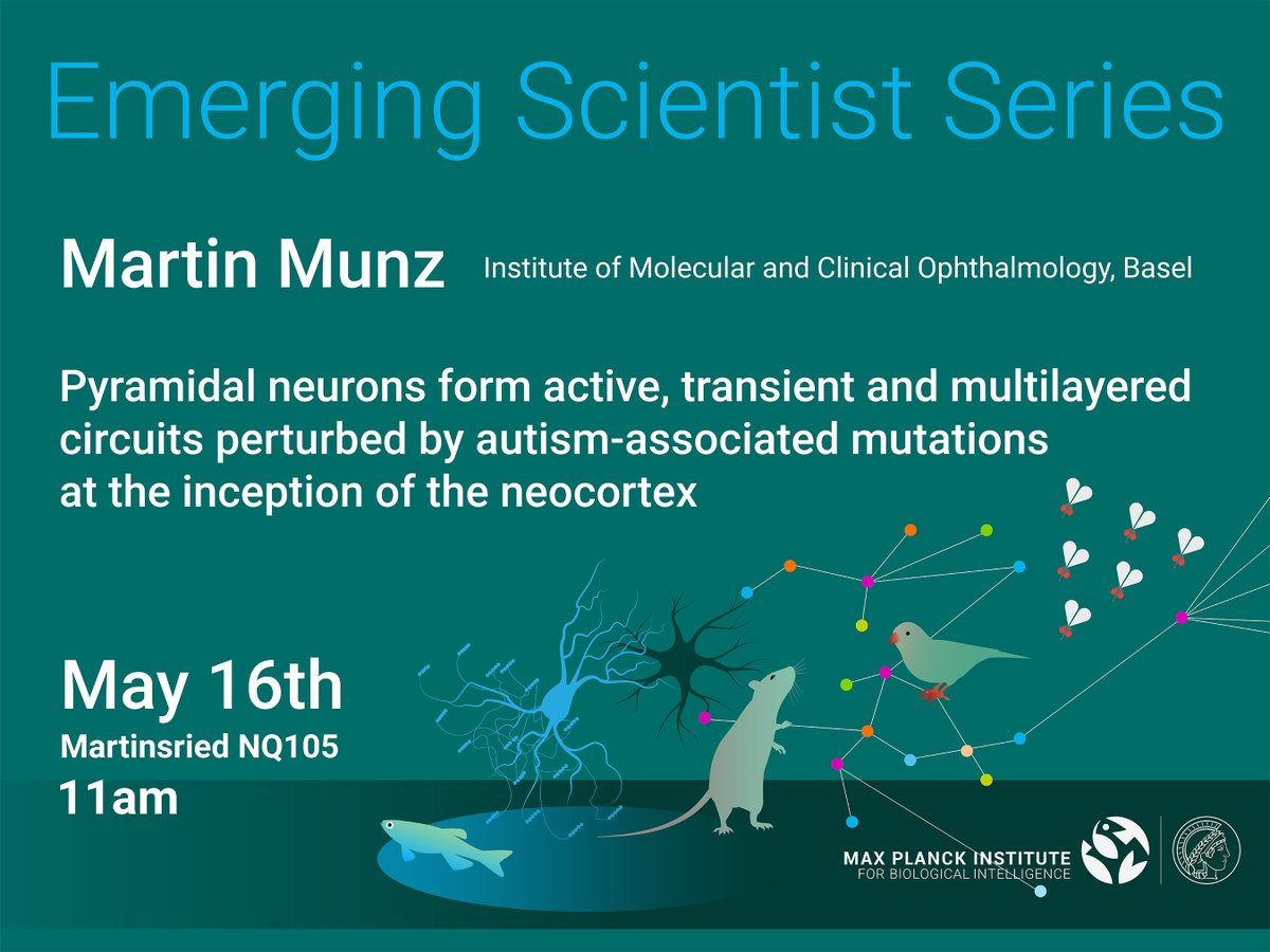 MPI for Biological Intelligence (@mpiforbi) on Twitter photo We are excited to announce the first speaker in our Emerging Scientist Talk Series: Martin Munz from IOB Basel! Come by and listen to his interesting talk on May 16th, room NQ 105 in Martinsried.
<a href="/MartinMunz2/">Martin Munz</a> <a href="/IOB_ch/">IOB.ch</a>
Poster by artist <a href="/mulesome/">julia kuhl at somedonkey.bsky.social</a> We are excited to announce the first speaker in our Emerging Scientist Talk Series: Martin Munz from IOB Basel! Come by and listen to his interesting talk on May 16th, room NQ 105 in Martinsried.
<a href="/MartinMunz2/">Martin Munz</a> <a href="/IOB_ch/">IOB.ch</a>
Poster by artist <a href="/mulesome/">julia kuhl at somedonkey.bsky.social</a>