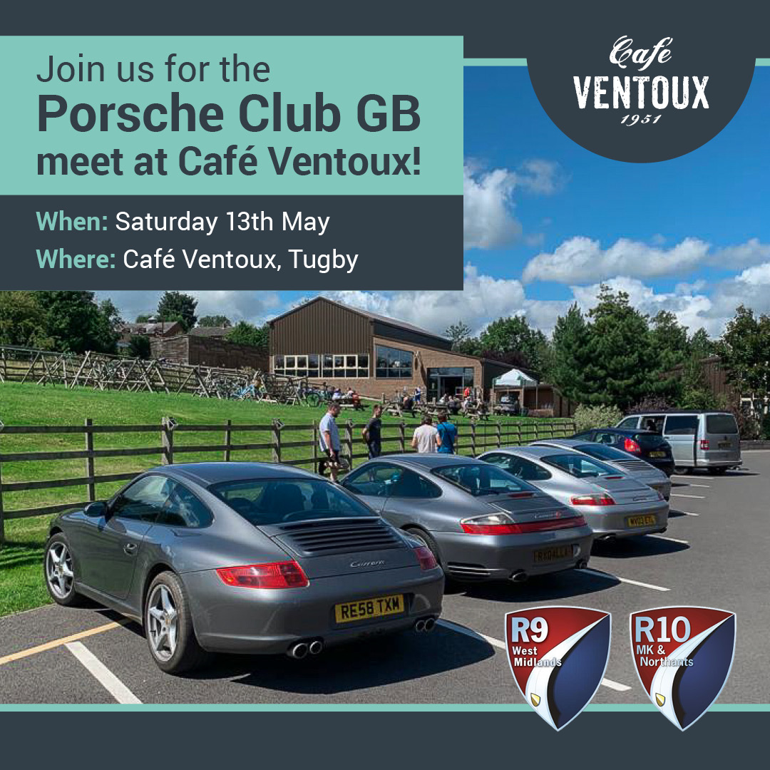 #Porsche lover?❤️

We are so excited to have #PorscheClub GB visiting Café Ventoux on Saturday 13th of May, to display their beautiful Porsches - over 50 of them at that!🤩

🎟 Cost: £18 per adult if you'd like to exhibit a Porsche, free entry if just stopping by!

#Leicester