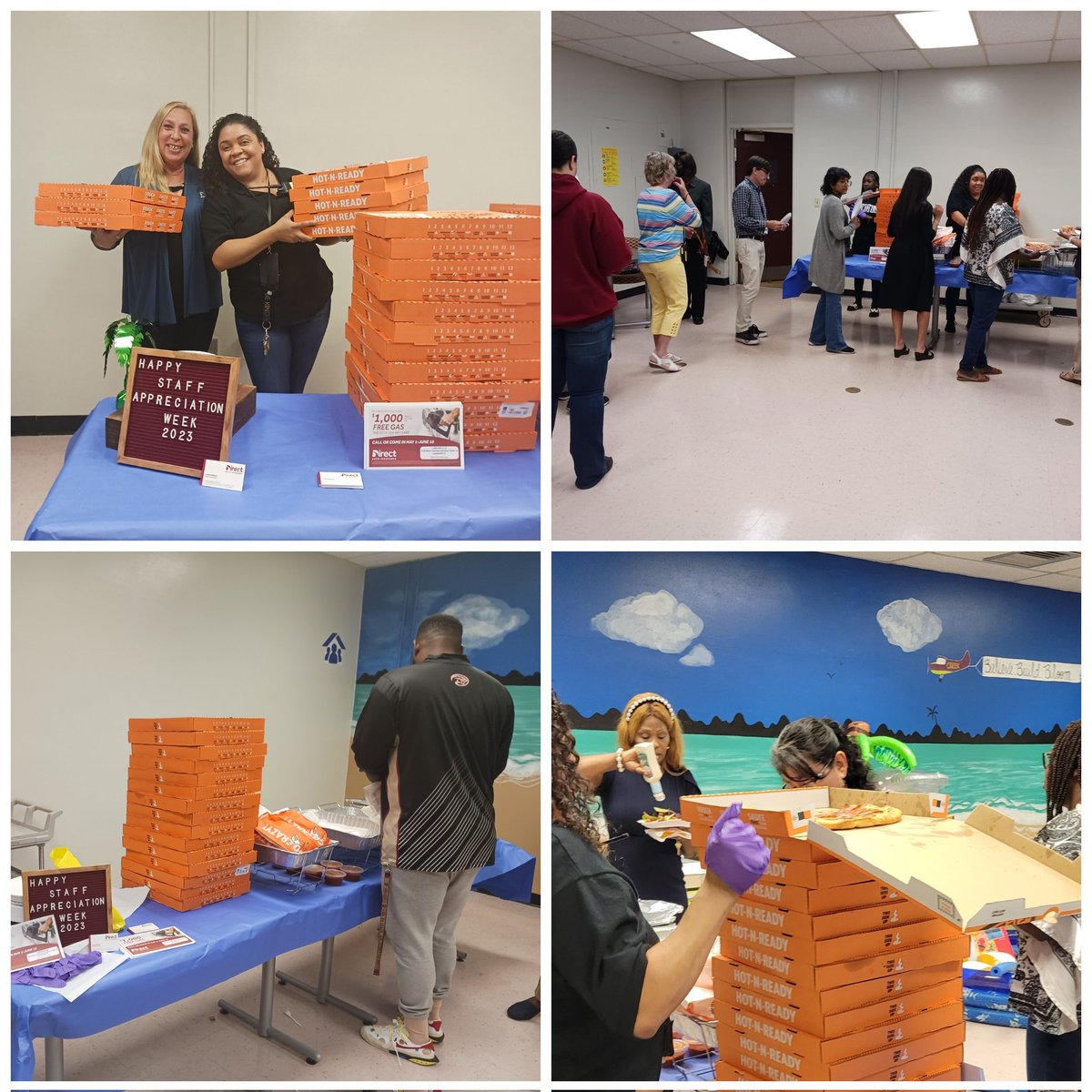Thank you <a href="/DirectAutoIns/">Direct Auto Insurance</a> &amp; <a href="/littlecaesars/">Little Caesars Pizza</a> for providing <a href="/CreekMagnet/">Coconut Creek High</a> teachers &amp; staff with  yummy slices of "sunshine" on day 4️⃣ of #TeacherAppreciationWeek2023! Hoping these #summervibes never end! 🌞⛱️🌊 #believebuildbloom 
Stop by &amp; see Claire <a href="/DirectAutoIns/">Direct Auto Insurance</a> in Lauderhill! 😊