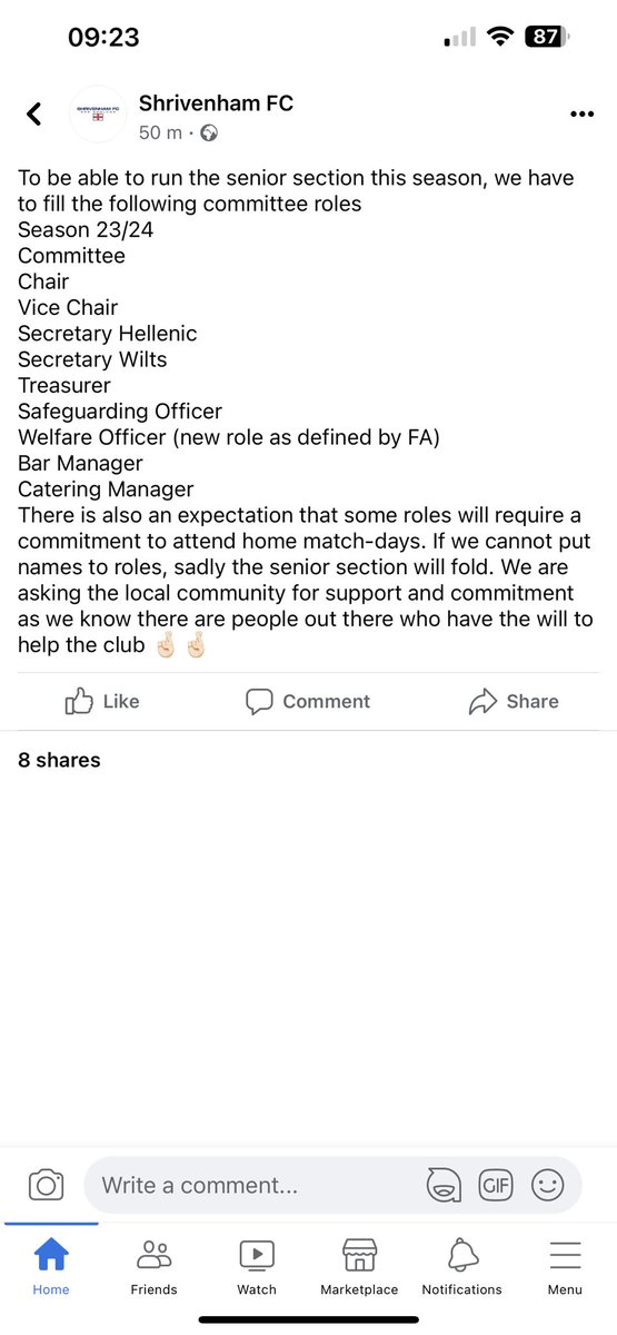 Shrivenham Development F.C (@fshrivenham) on Twitter photo If anyone knows anyone who can fullfill these roles please contact us.
Highly appreciated if you can share this please 🔵⚪️
<a href="/ShrivenhamFC/">Shrivenham FC</a> If anyone knows anyone who can fullfill these roles please contact us.
Highly appreciated if you can share this please 🔵⚪️
<a href="/ShrivenhamFC/">Shrivenham FC</a>