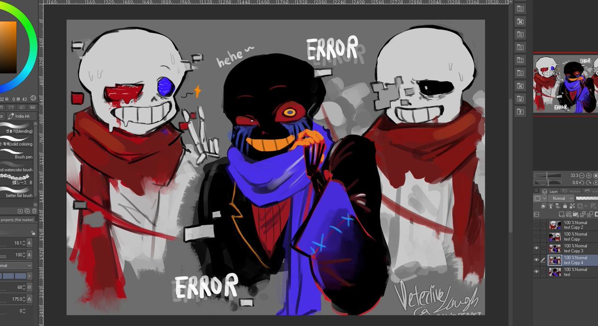 detectivelaugh's tweet photo. The whole gang is here
#errorsans #fatal_error #genosans #undertaleAU #utmv https://t.co/cs6Ze8dTPH