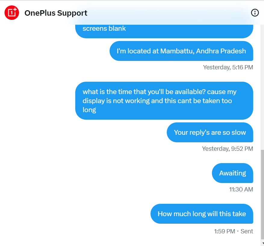 ADhelriya's tweet photo. @OnePlus_Support @OnePlus_Support @OnePlus_IN @oneplus  Quite delayed response, I hope your team understands how much serious should a customer complain should be taken!!
@venkatesanshekar @ramakongara https://t.co/2Tbqqh0CwC