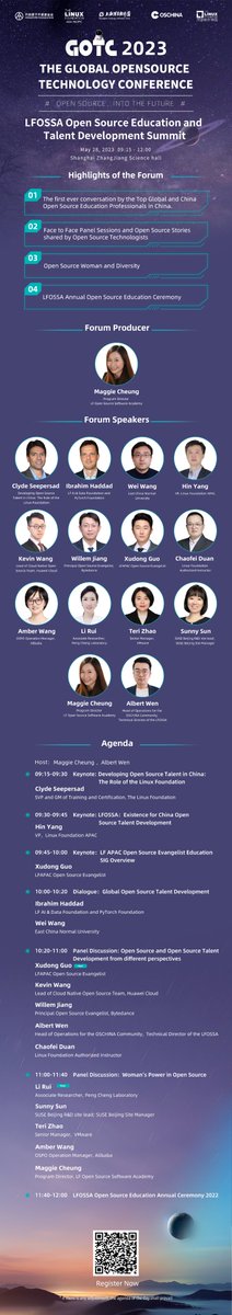 ApacLinux's tweet image. Linux Foundation Open Source software Academy is going to host the LFOSSA Open Source Education and Talent Developement Summit @GOTC in Shanghai on May 28. For further details of the event, please visit: gotc2023.oschina.net