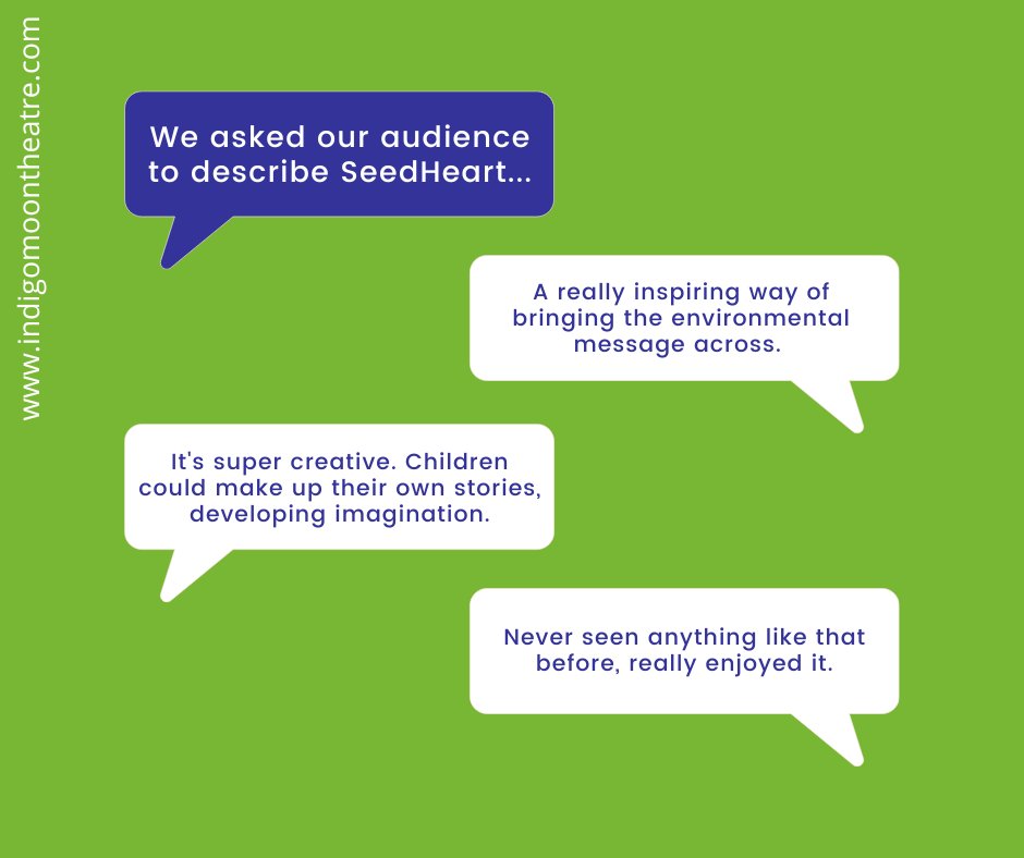 📷📷 We asked our audience what they thought of SeedHeart... Show details can be found at - indigomoontheatre.com/seedheart/ Find out where SeedHeart is appearing this Spring and Summer - indigomoontheatre.com/show-dates/