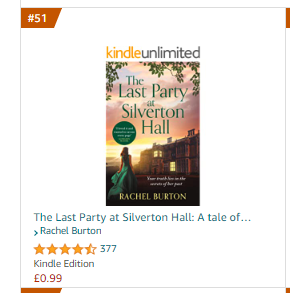 Aria Fiction (@ariafiction) on Twitter photo Wonderful to see <a href="/RachelBWriter/">Rachel Burton</a> #TheLastPartyAtSilvertonHall currently sitting at #51 in the #KindleTop100 🎈
amazon.co.uk/Last-Party-Sil… Wonderful to see <a href="/RachelBWriter/">Rachel Burton</a> #TheLastPartyAtSilvertonHall currently sitting at #51 in the #KindleTop100 🎈
amazon.co.uk/Last-Party-Sil…