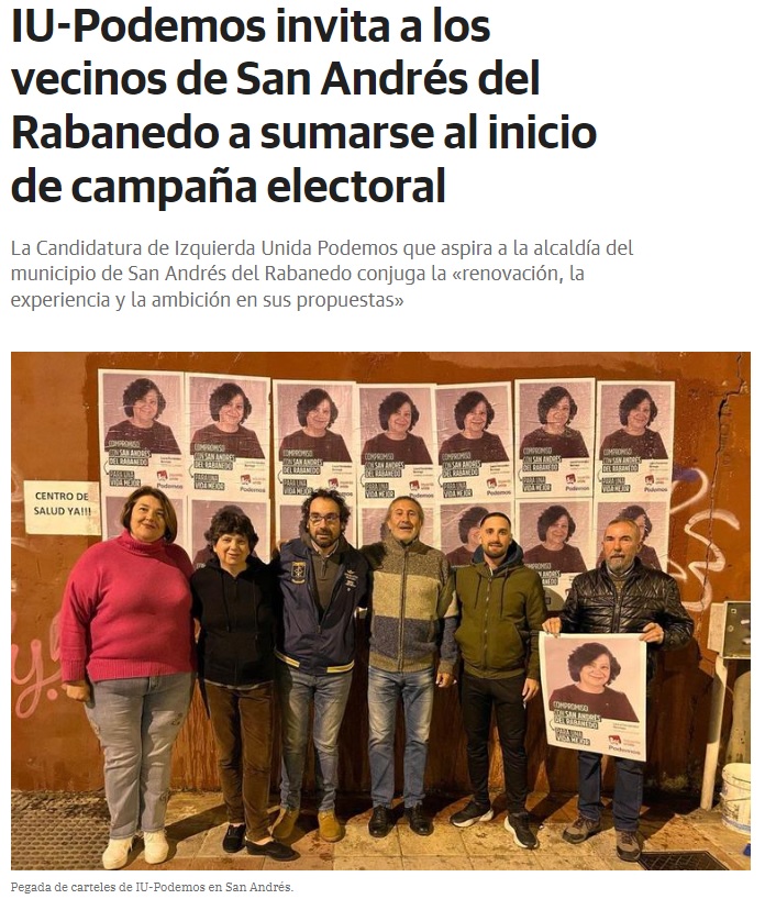 Comenzamos la campaña con mucha ilusión y energía ✊ Nos comprometemos contigo para una vida mejor. Nuestro compromiso es con San Andrés del Rabanedo. El 28 de mayo vota Izquierda Unida - Podemos #CuidamosLoCercano #CuidamosSanAndrés #VotaIzquierdaUnidaPodemos #VotaIUPodemos28M